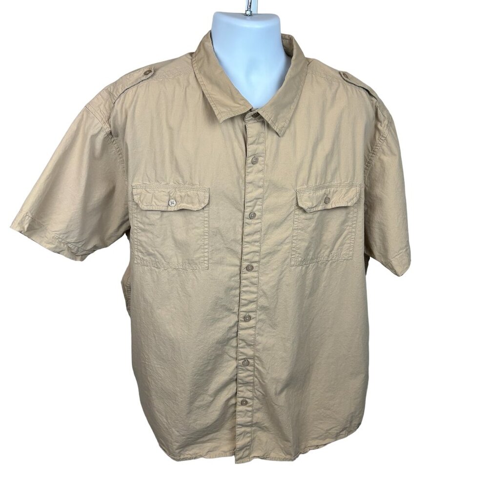 Steve's Jeans button down shirt, size 3X, short sleeves, pockets, 100% cotton